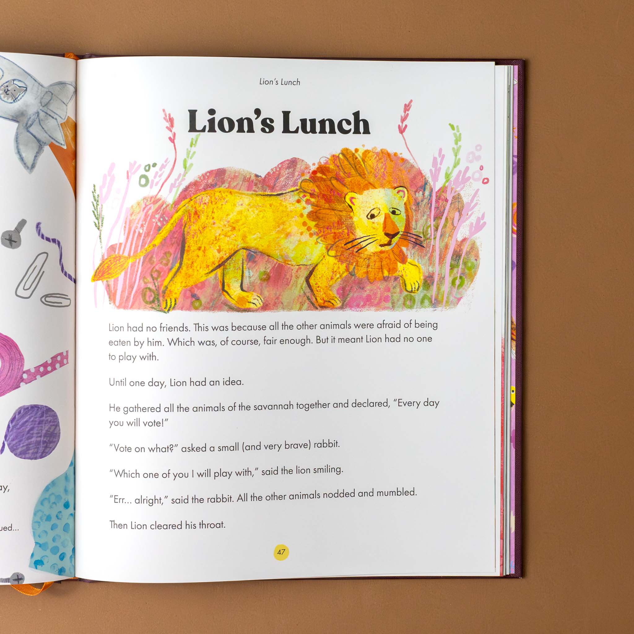 interior-page-showing-the-lions-lunch-illustration-and-story