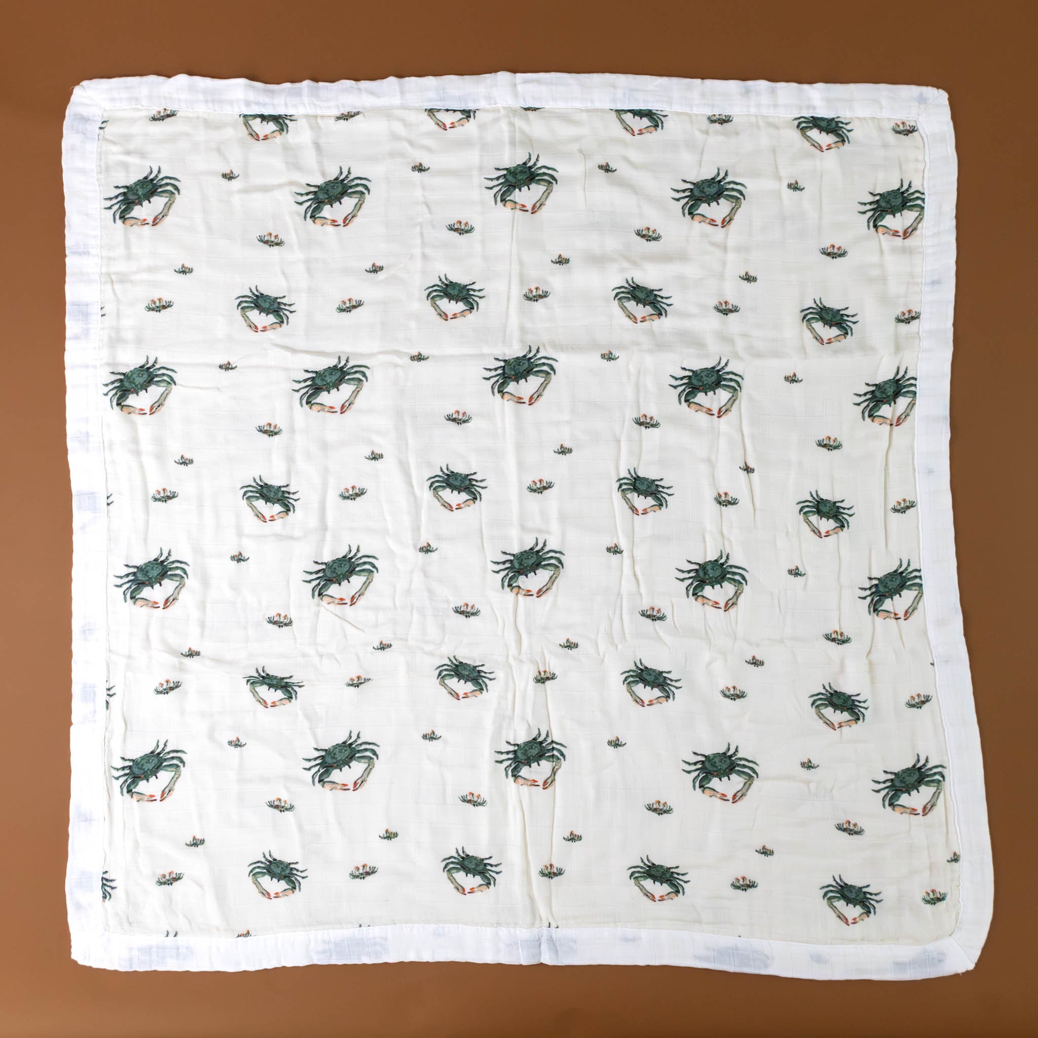 big-lovie-coastal-crab-green-and-coral-print-on-white-background-square