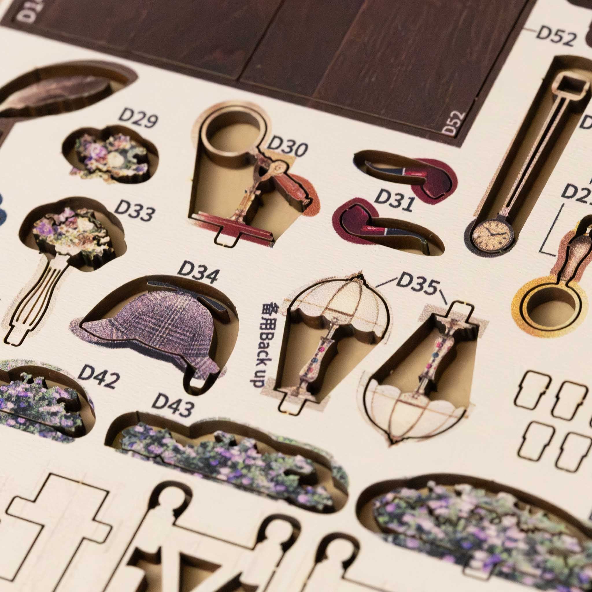 detail-pieces-of-kits-detective-hat-lamps-pocket-watch-magnefying-glass-pipes