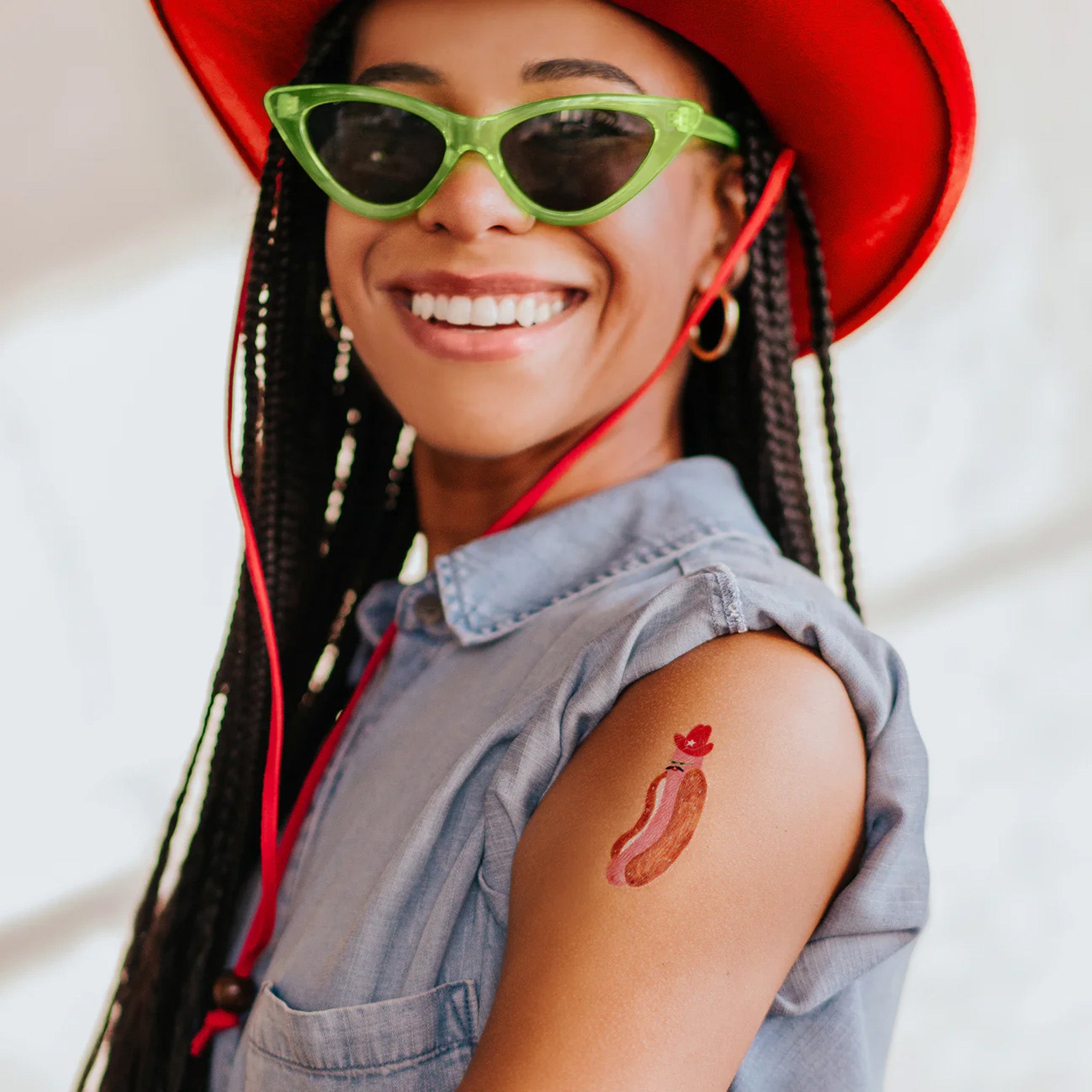 cowboy-hotdog-temporary-tattoo-pair