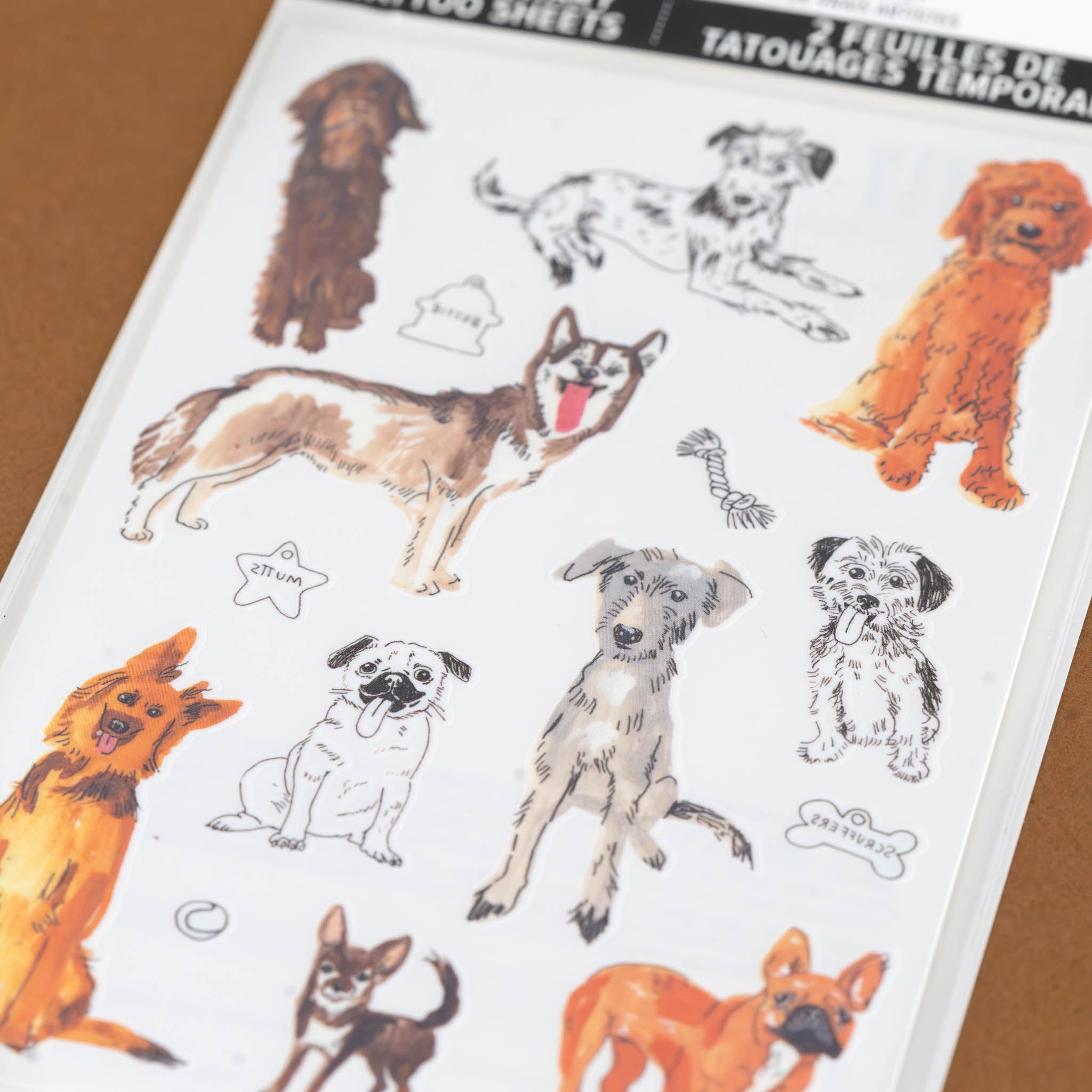 Dog Park Temporary Tattoo Sheet