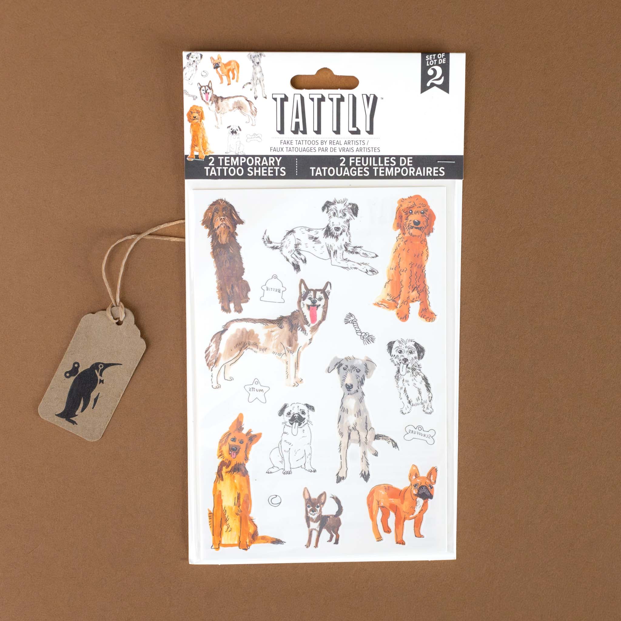 Dog Park Temporary Tattoo Sheet