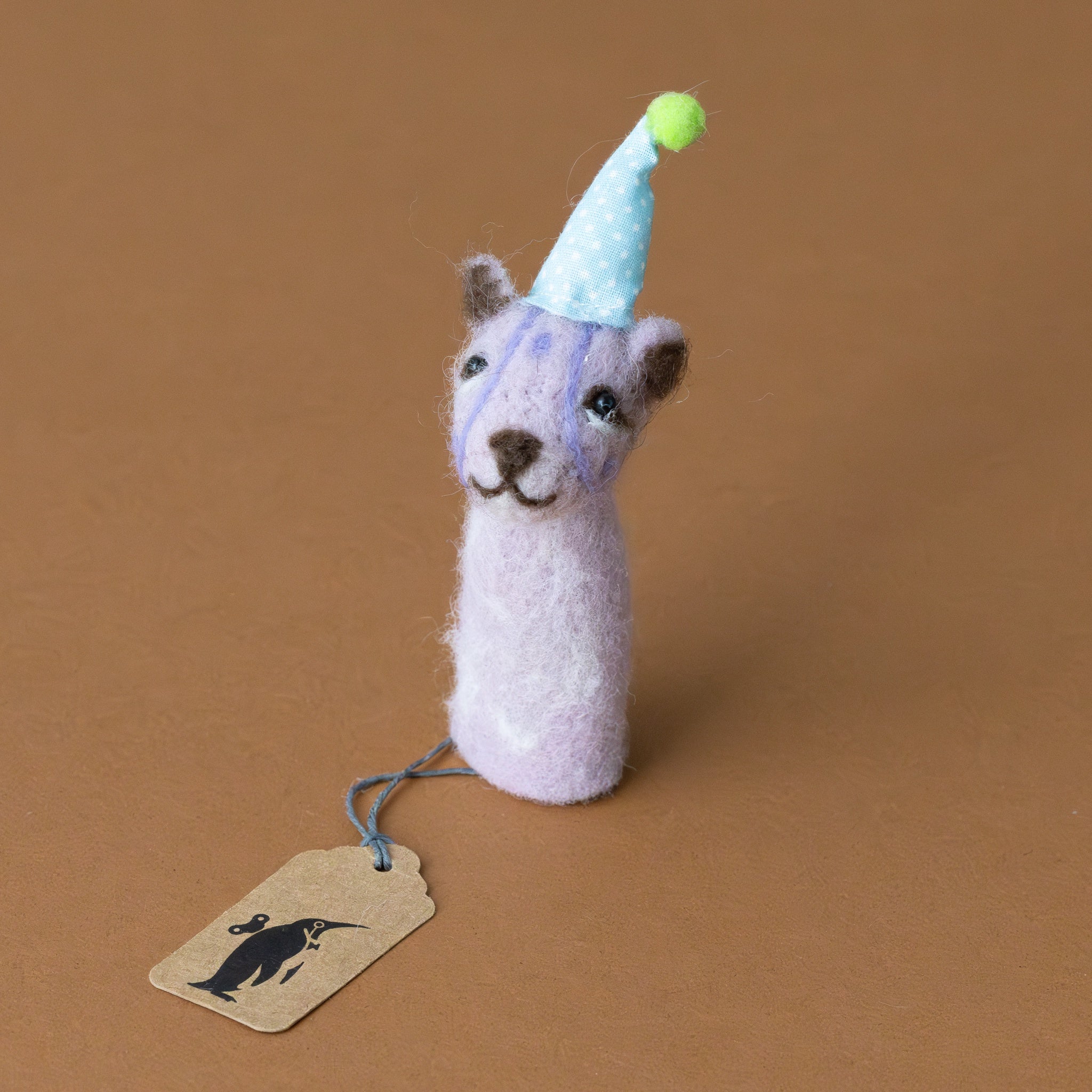 felt-party-hat-animal-finger-puppet--lavender-cheetah