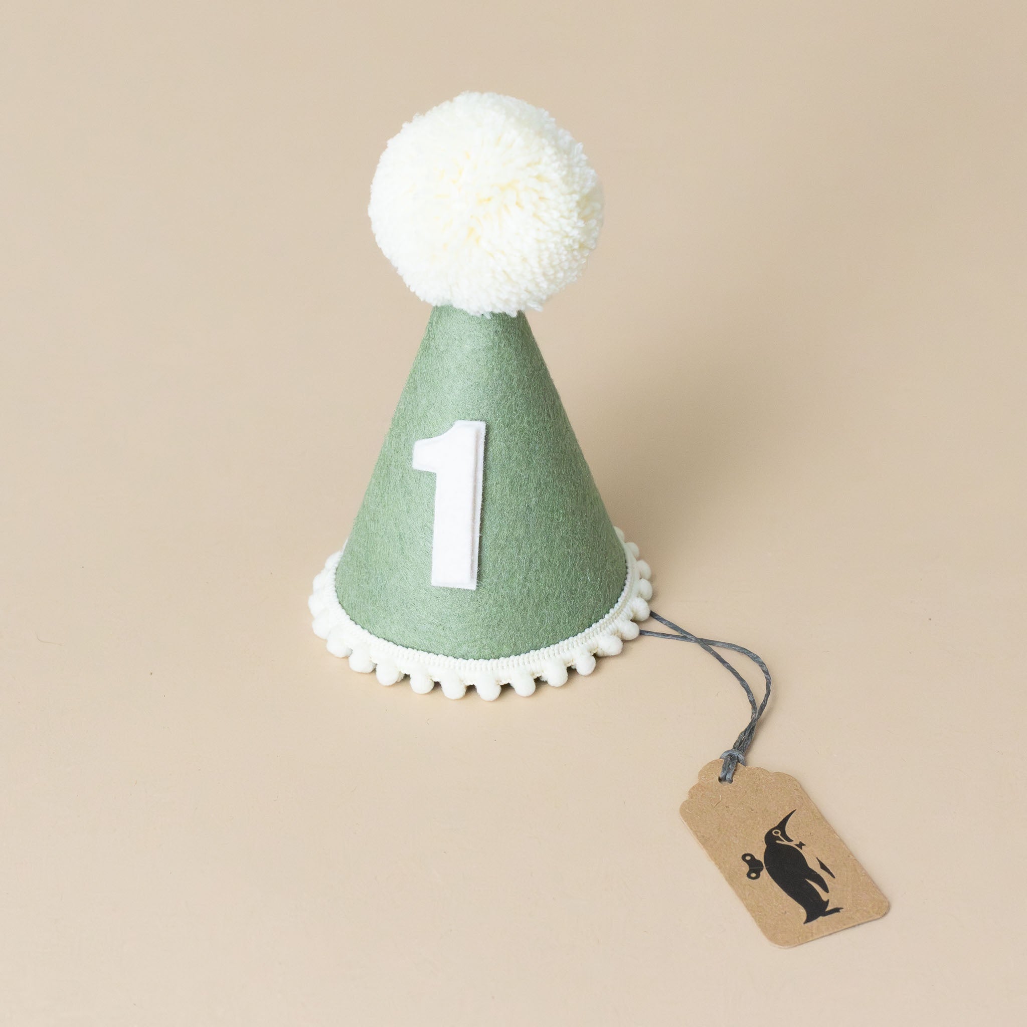 felt-white-pom-party-hat-olive-hat-with-number-one-on-front