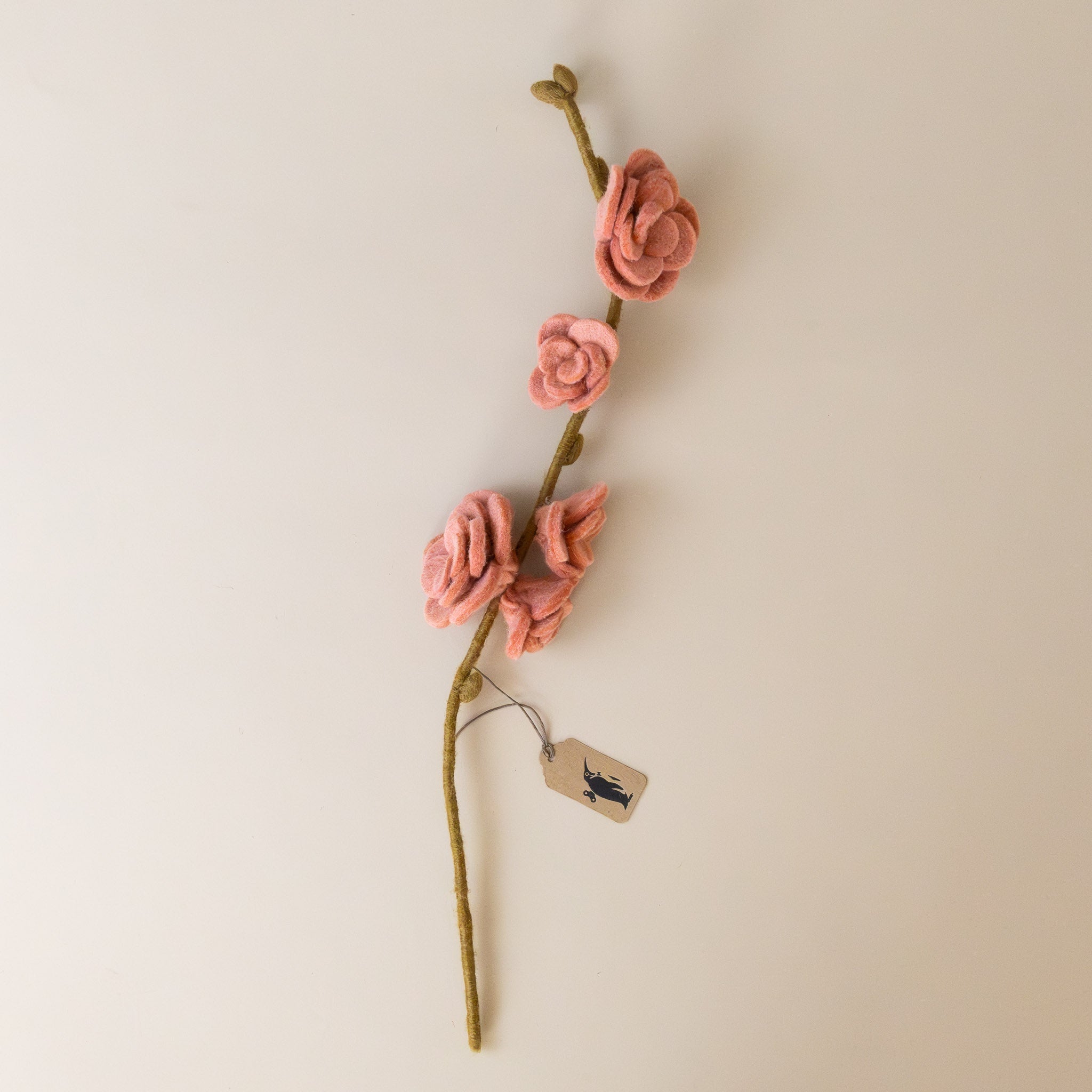 Felt Rose Branch | Salmon