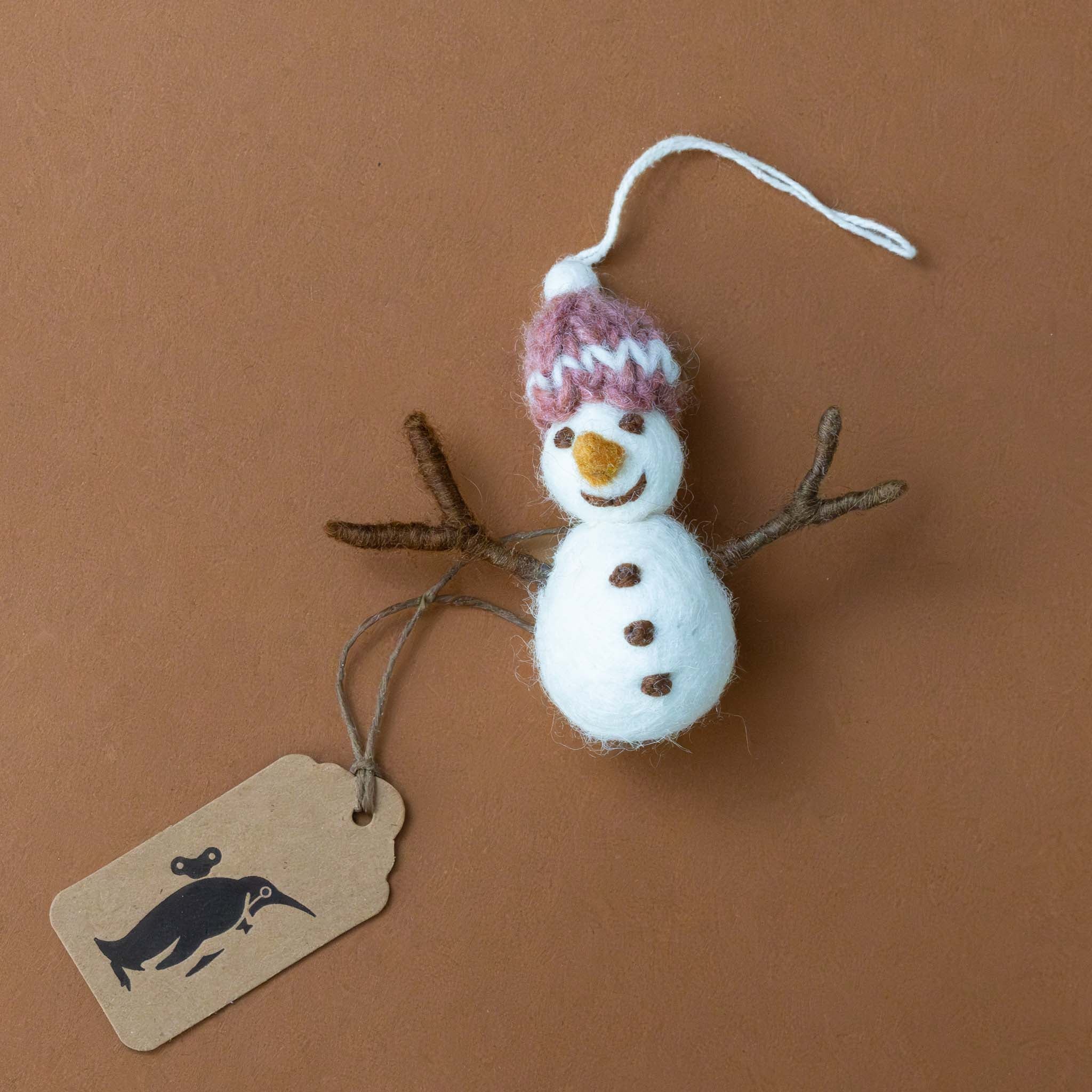 felted-snowman-ornament-mauve-knit-hat