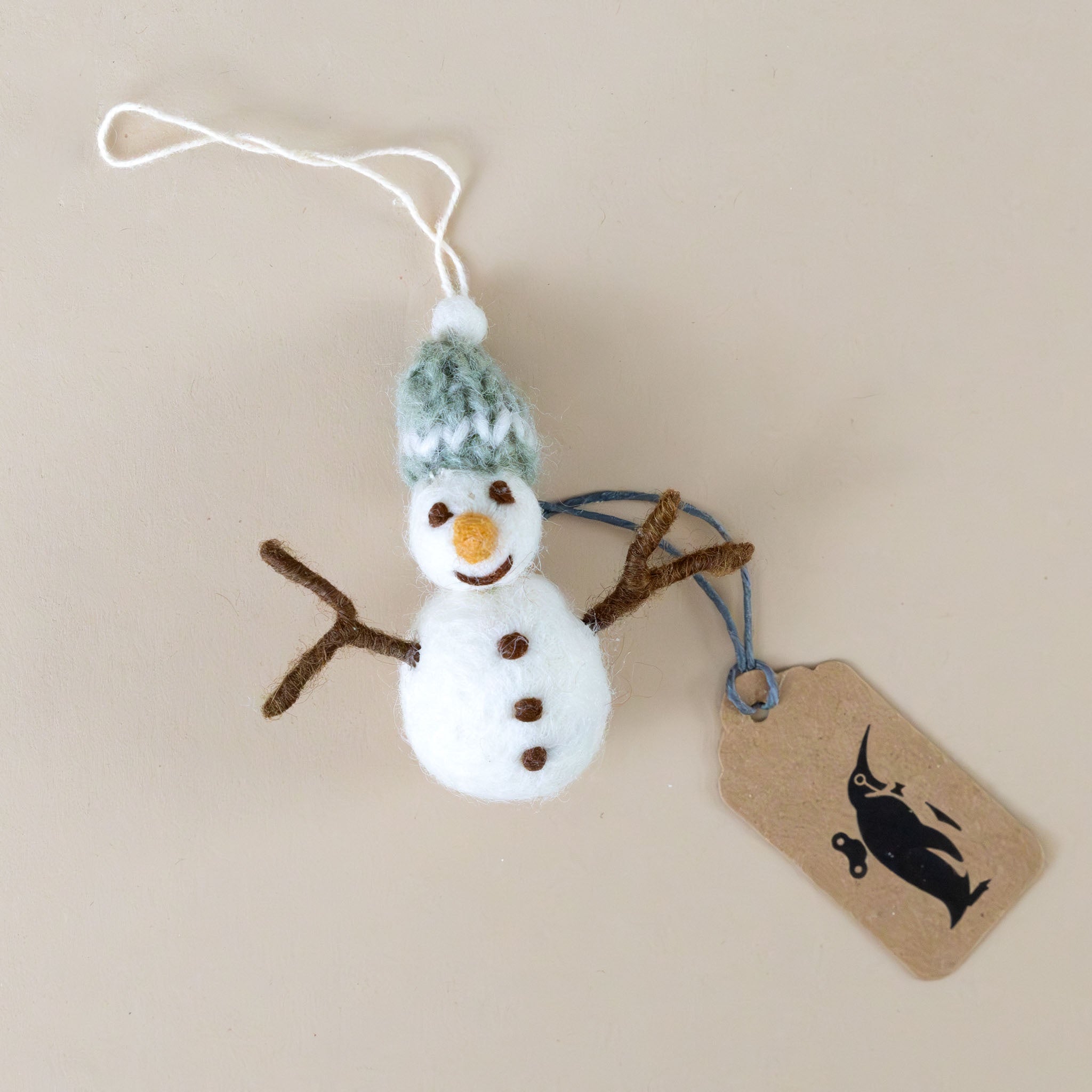 felted-snowman-ornament-sage-knit-hat