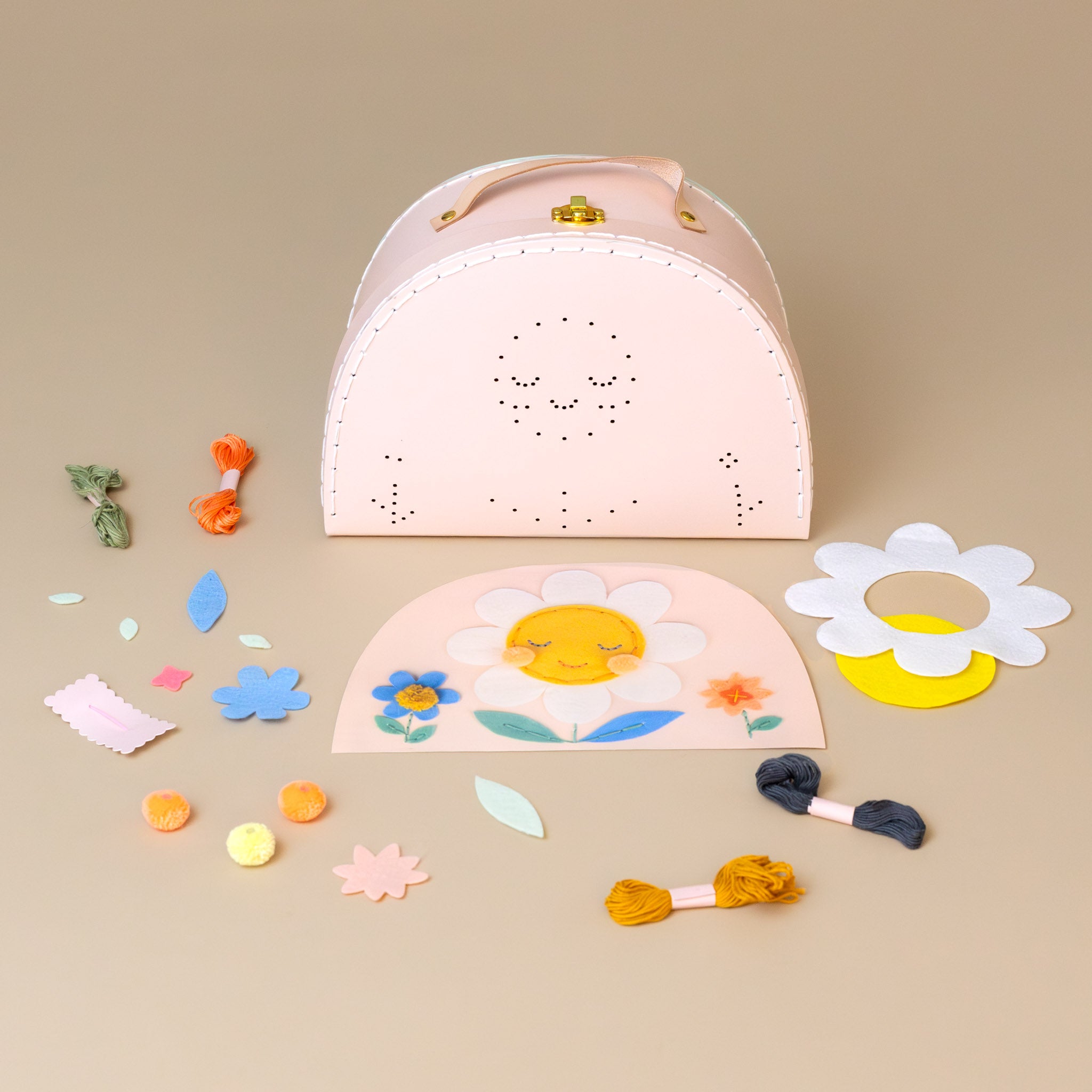 Flower Embroidery Suitcase Activity Kit