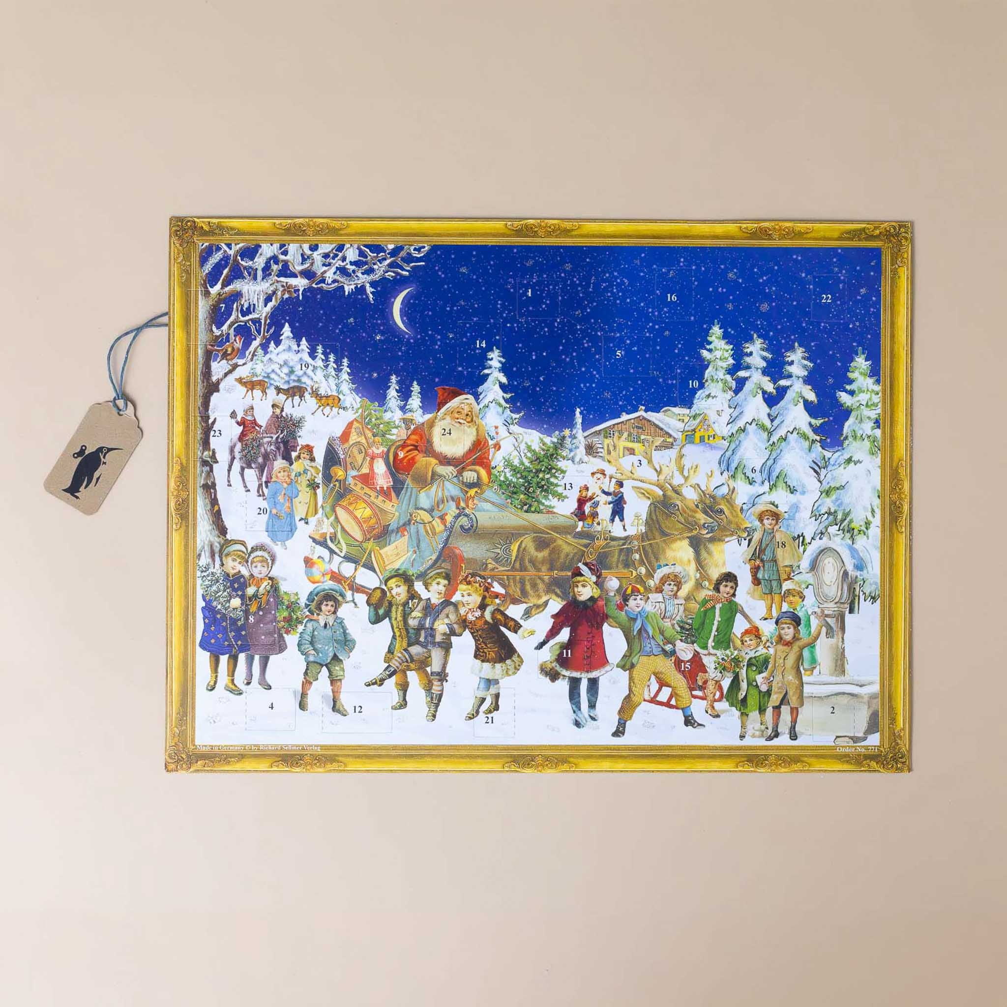 german-advent-calendar-santas-sleigh-with-children-gathered-around-for-the-festivities