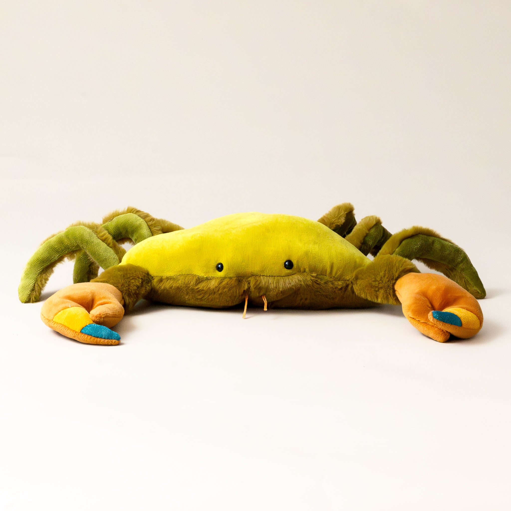 green-grand-crabbie-stuffed-animal-with-six-legs-two-orange-claws-whiskers