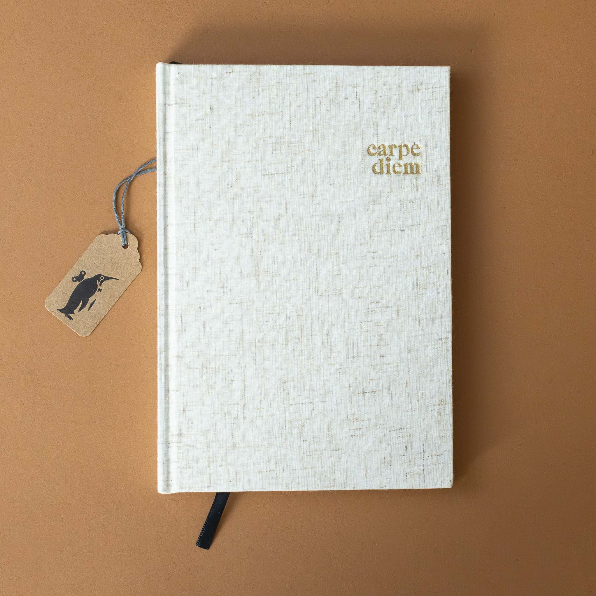 grey-linen-notebook-carpe-diem-in-gold-foil-on-cover