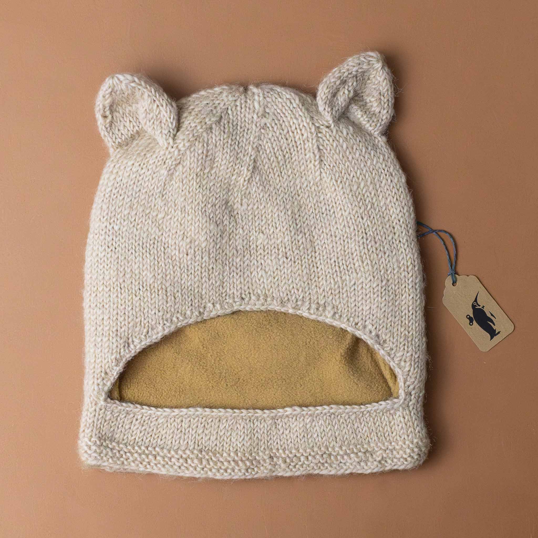 hand-knit-beige-bear-hat-front