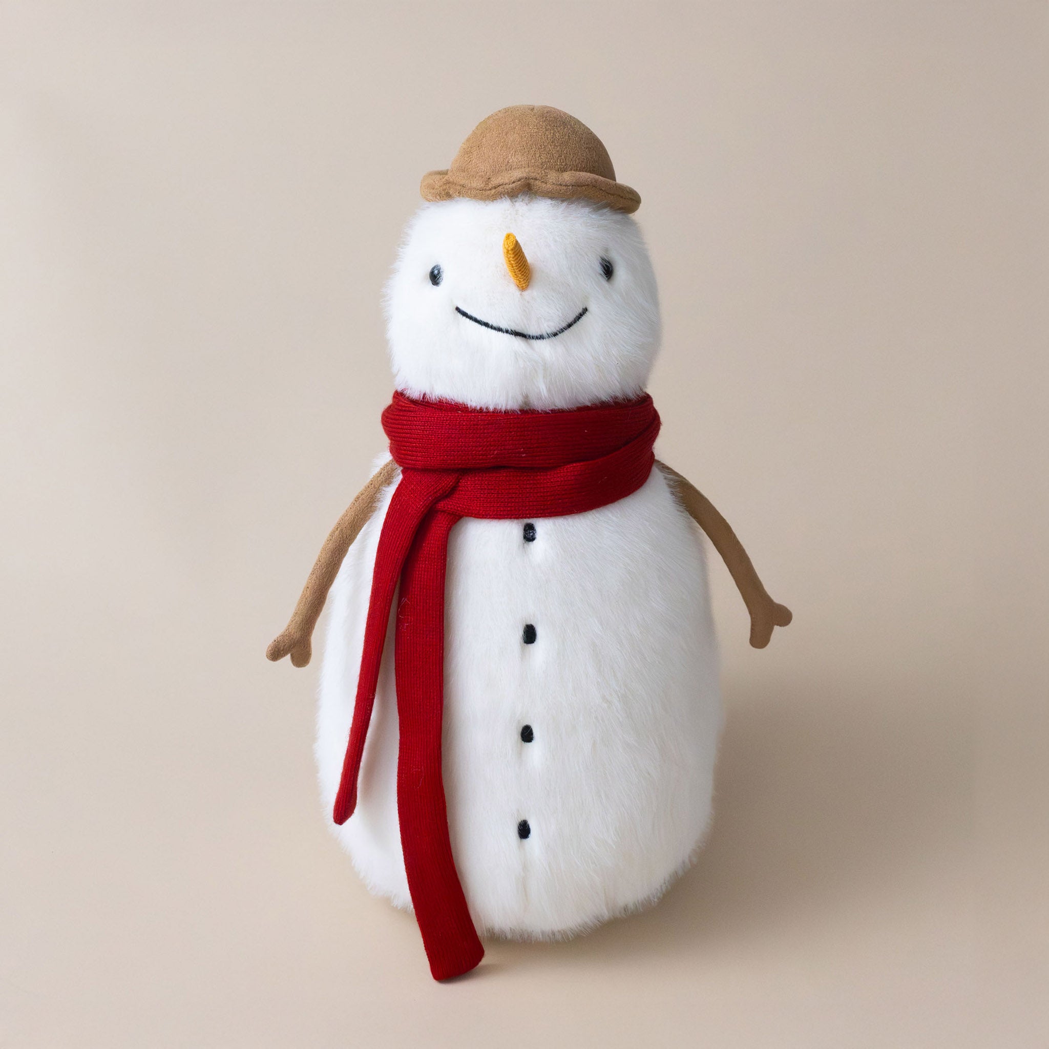 jesse-snowman-stuffed-toy-with-red-scarf-carrot-nose-black-buttons-and-brown-hat