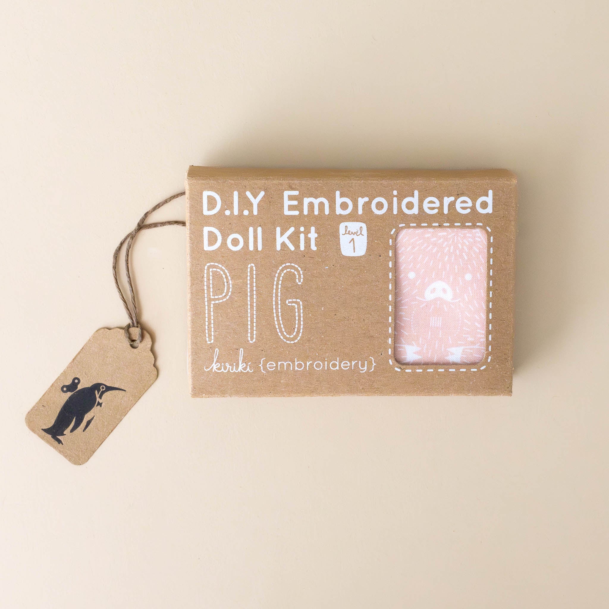 Make Your Own Embroidered Animal Kit | Piggie