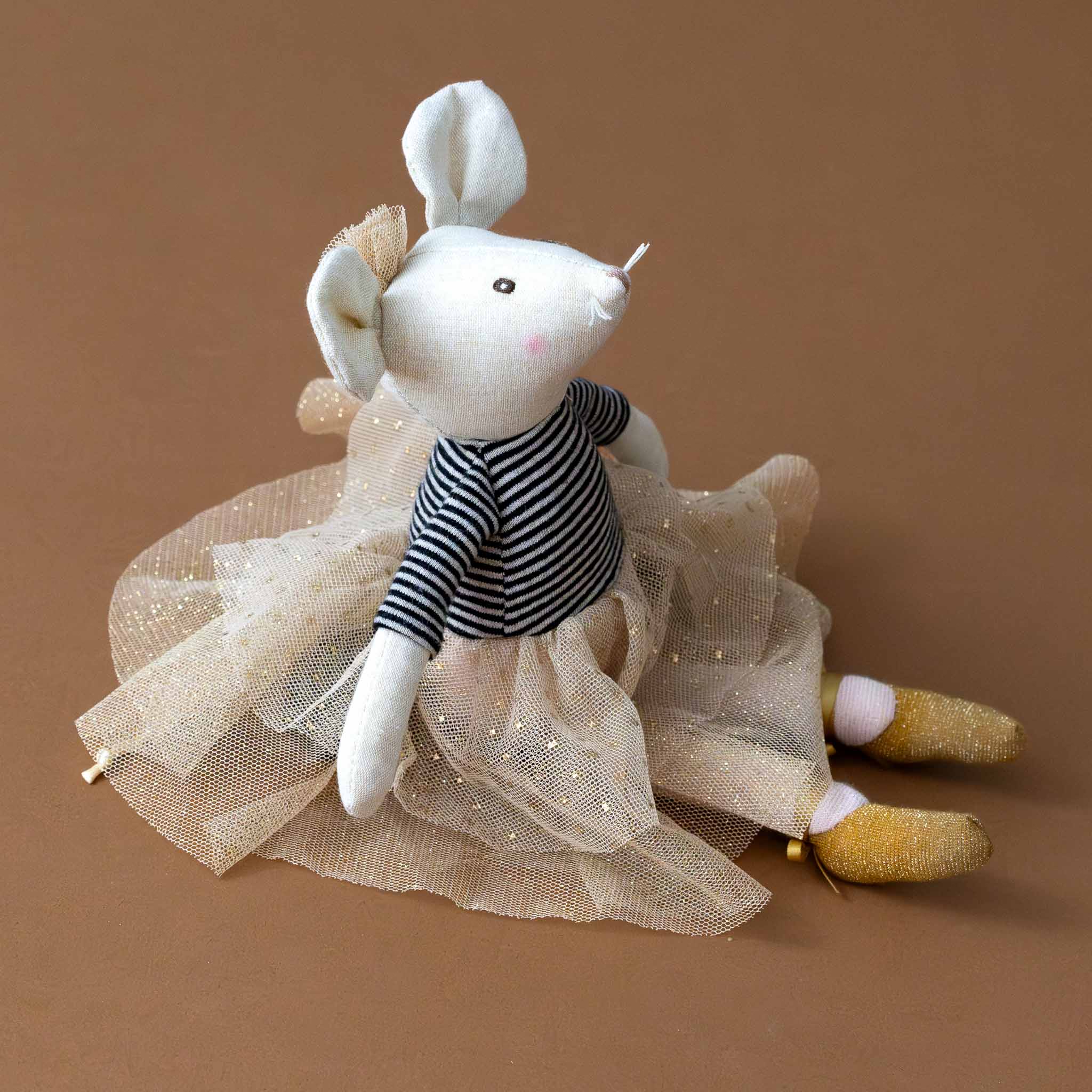 petite-dance-white-mouse-suzy-with-black-and-white-striped-top-and-blush-tulle-skirt-and-hairbow-and-gold-ballet-shoes