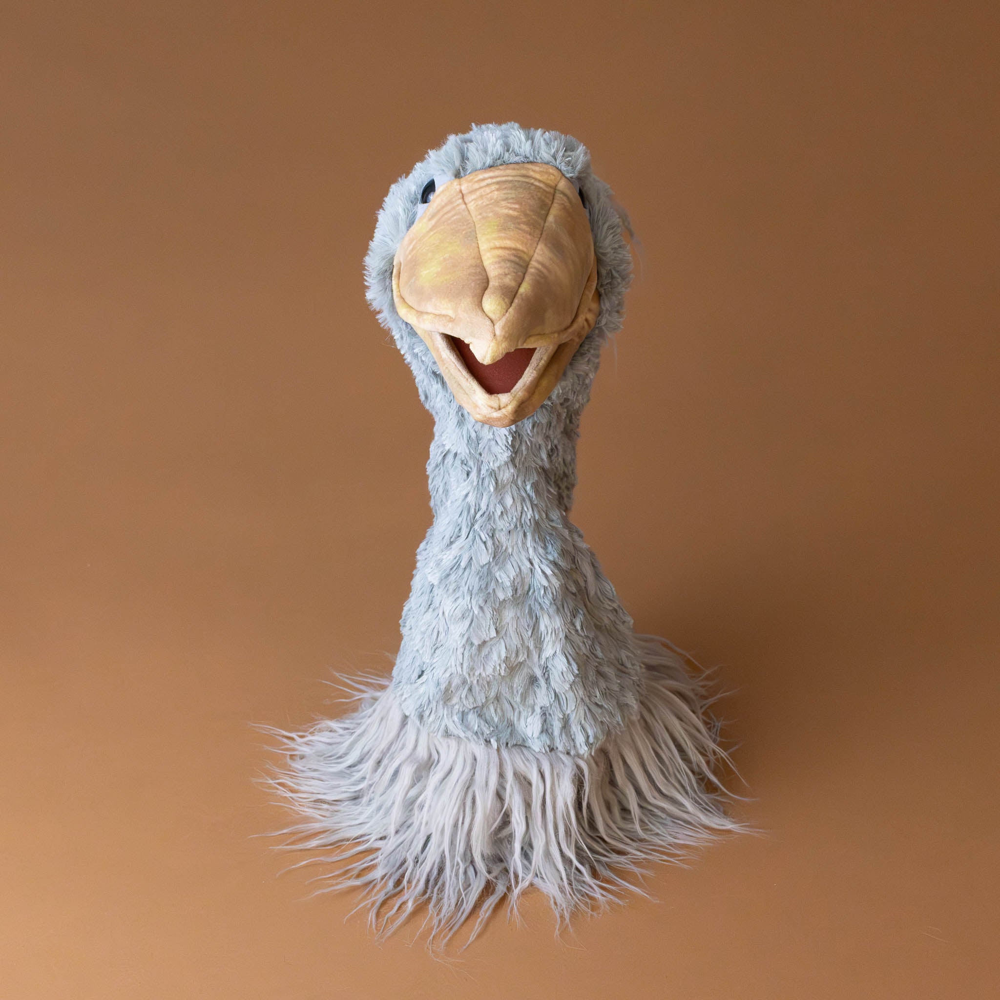 sherman-shoebill-stage-puppet-grey-body-and-yellow-orange-beak-front