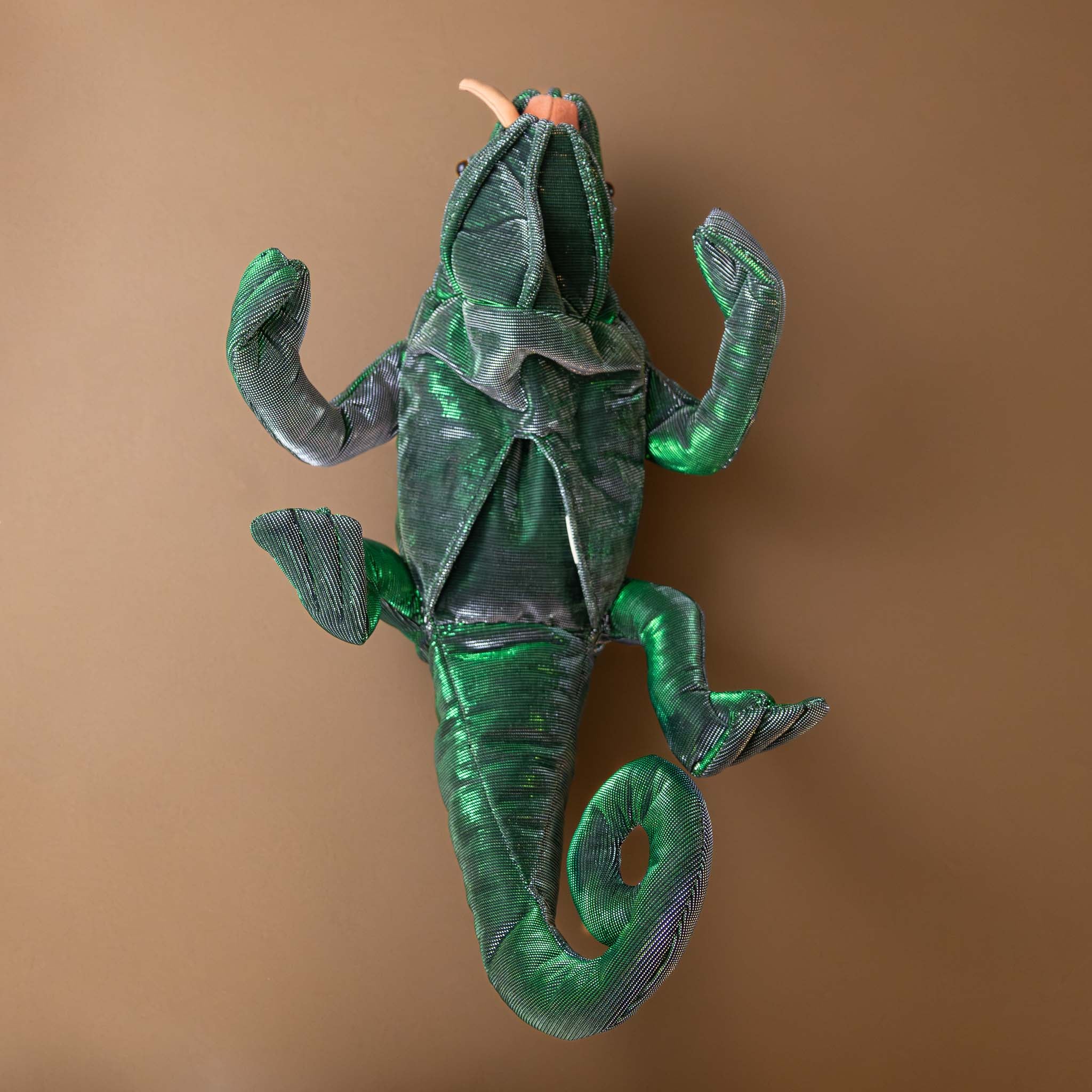 shimmering-green-chameleon-hand-puppet-underside-with-hand-pocket