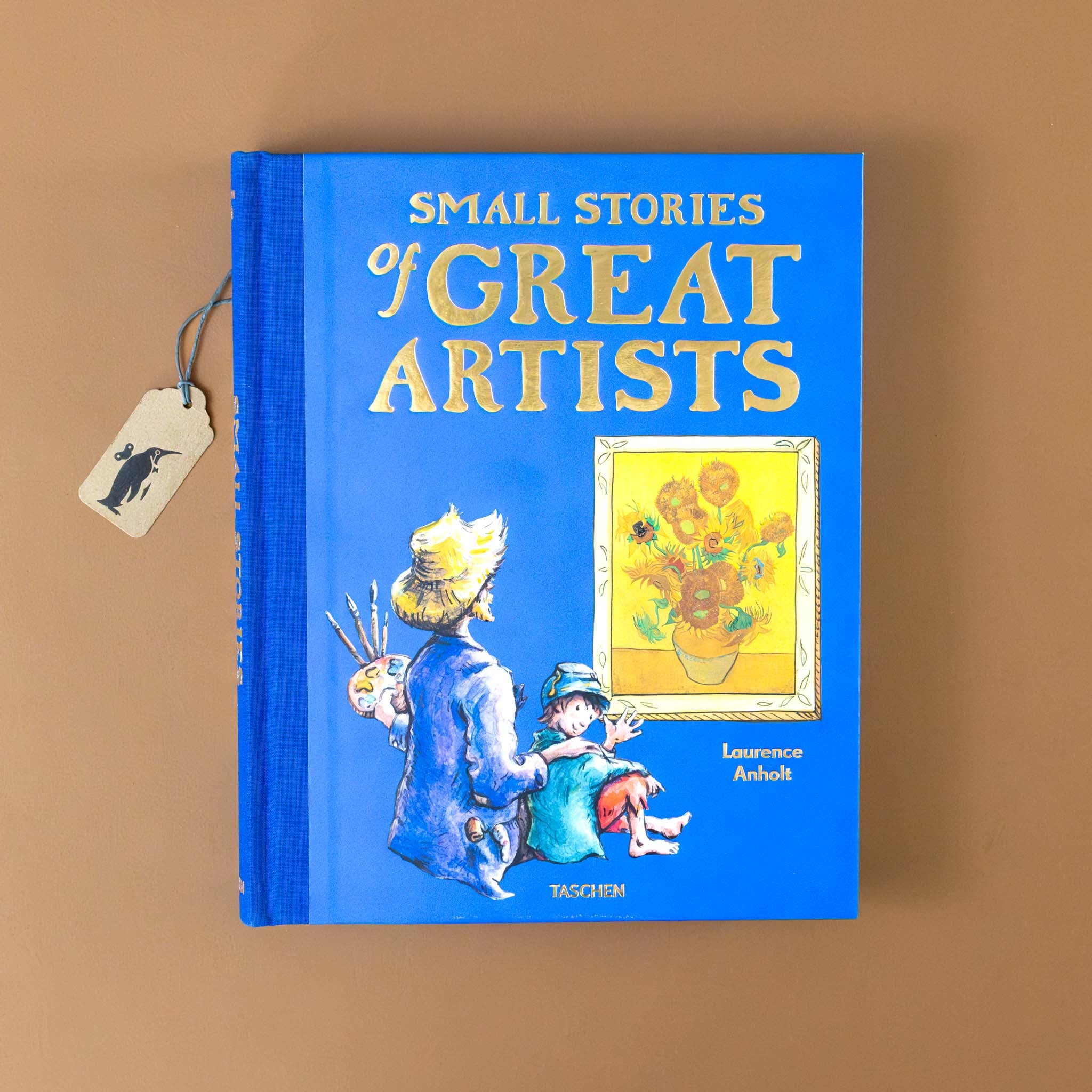 small-stories-of-great-artists-blue-cover-with-van-gogh-looking-at-his-sunflower-work