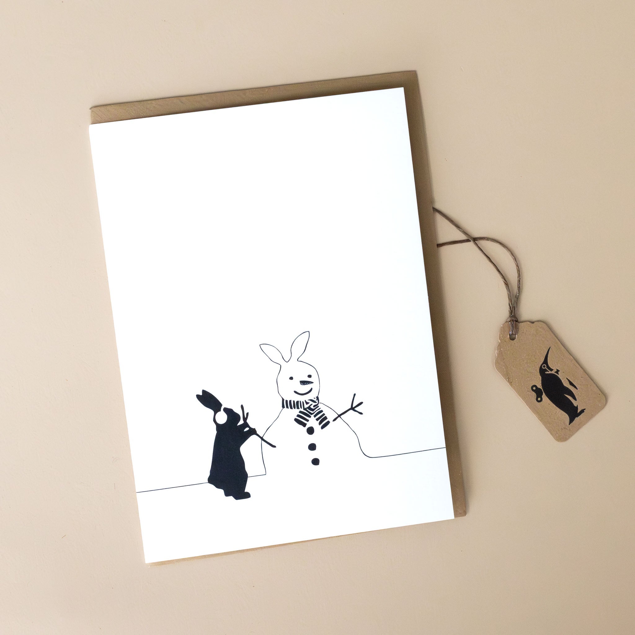 snowman-rabbit-greeting-card