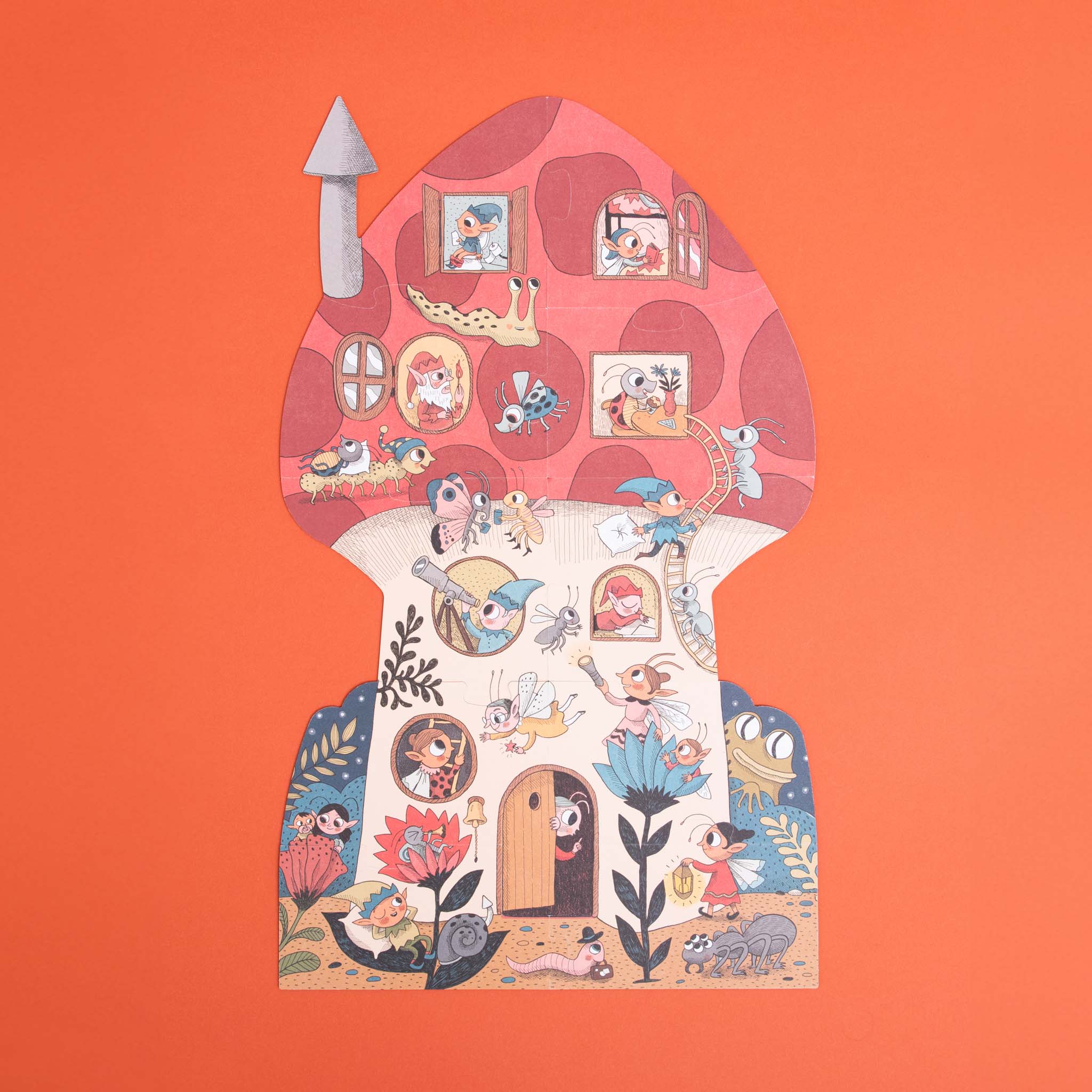 sweet-dreams-18-piece-insert-and-reversible-puzzle-box-with-a-mushroom-house-with-fairies-and-gnomes-slugs-and-butterflies