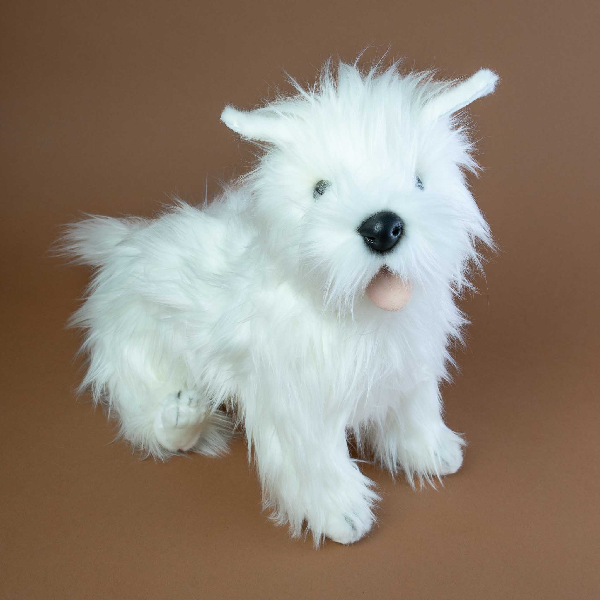 West Highland Terrier Dog Posable stuffed animal sitting position