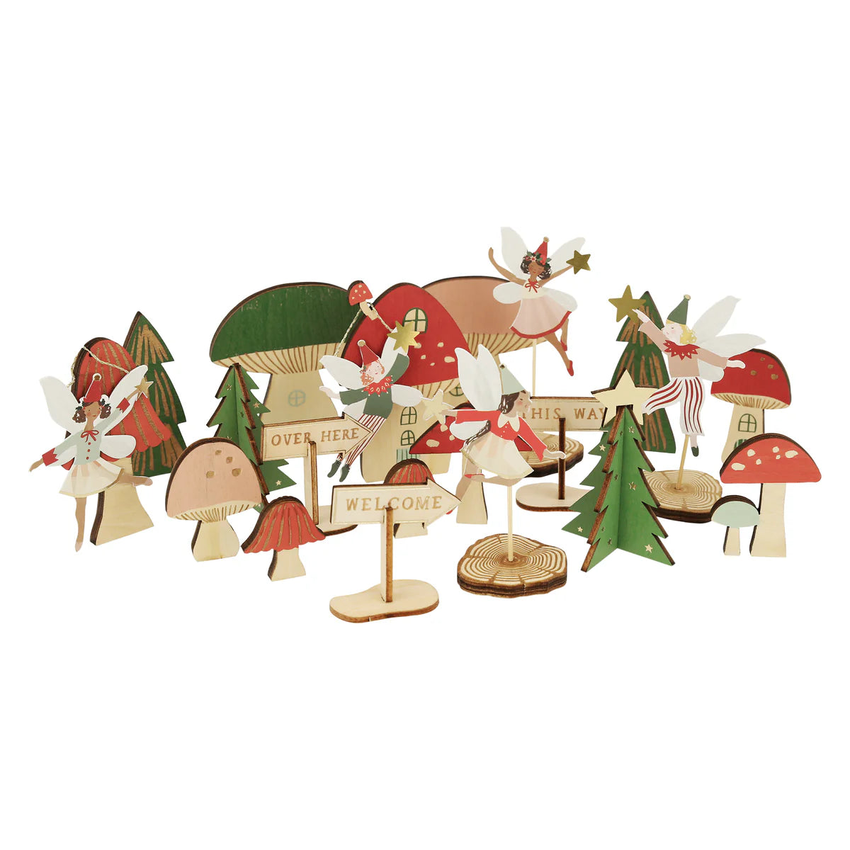 Wooden Advent Calendar Play Kit | Mushroom Fairies