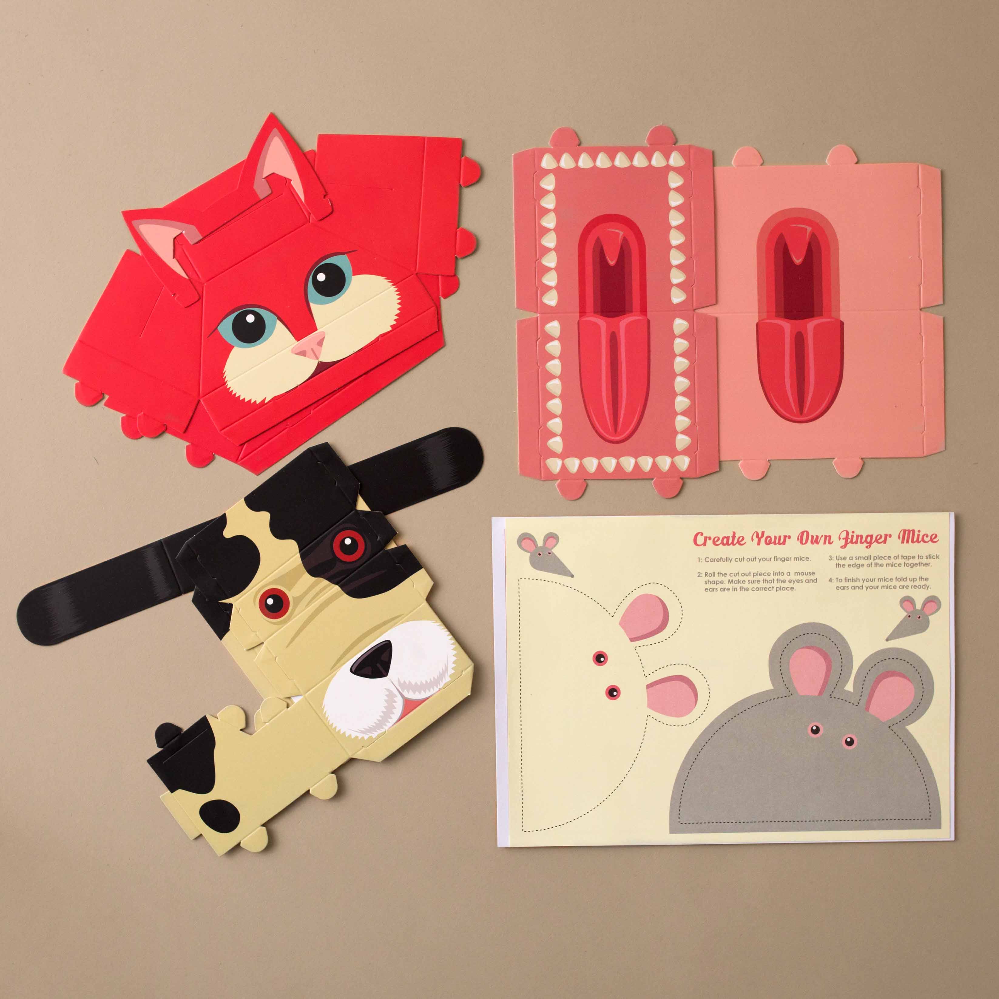 create-your-own-little-pet-puppets-contents-showing-dog-cat-and-finger-mice