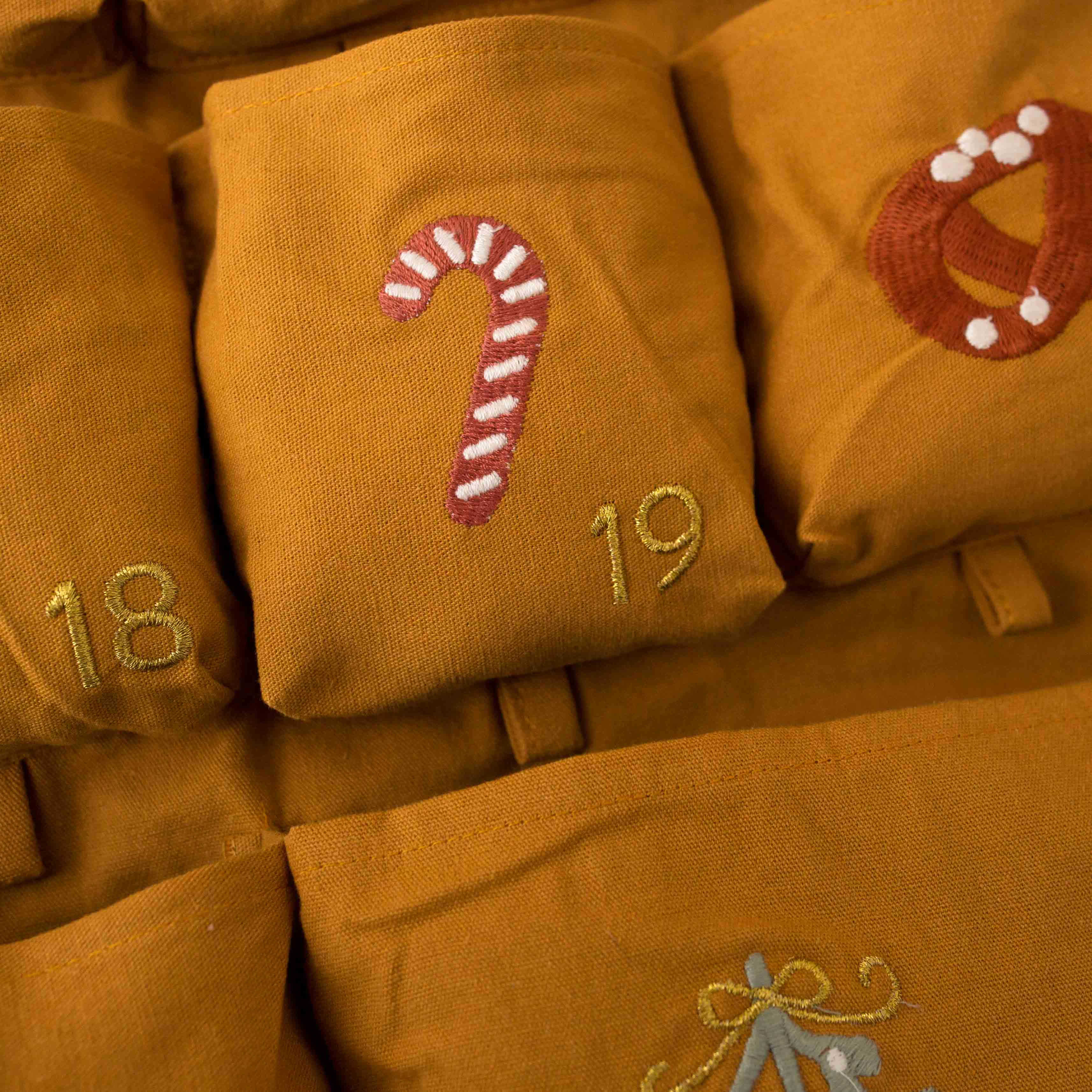 Embroidered Advent Wall Calendar | Ochre - Christmas - pucciManuli