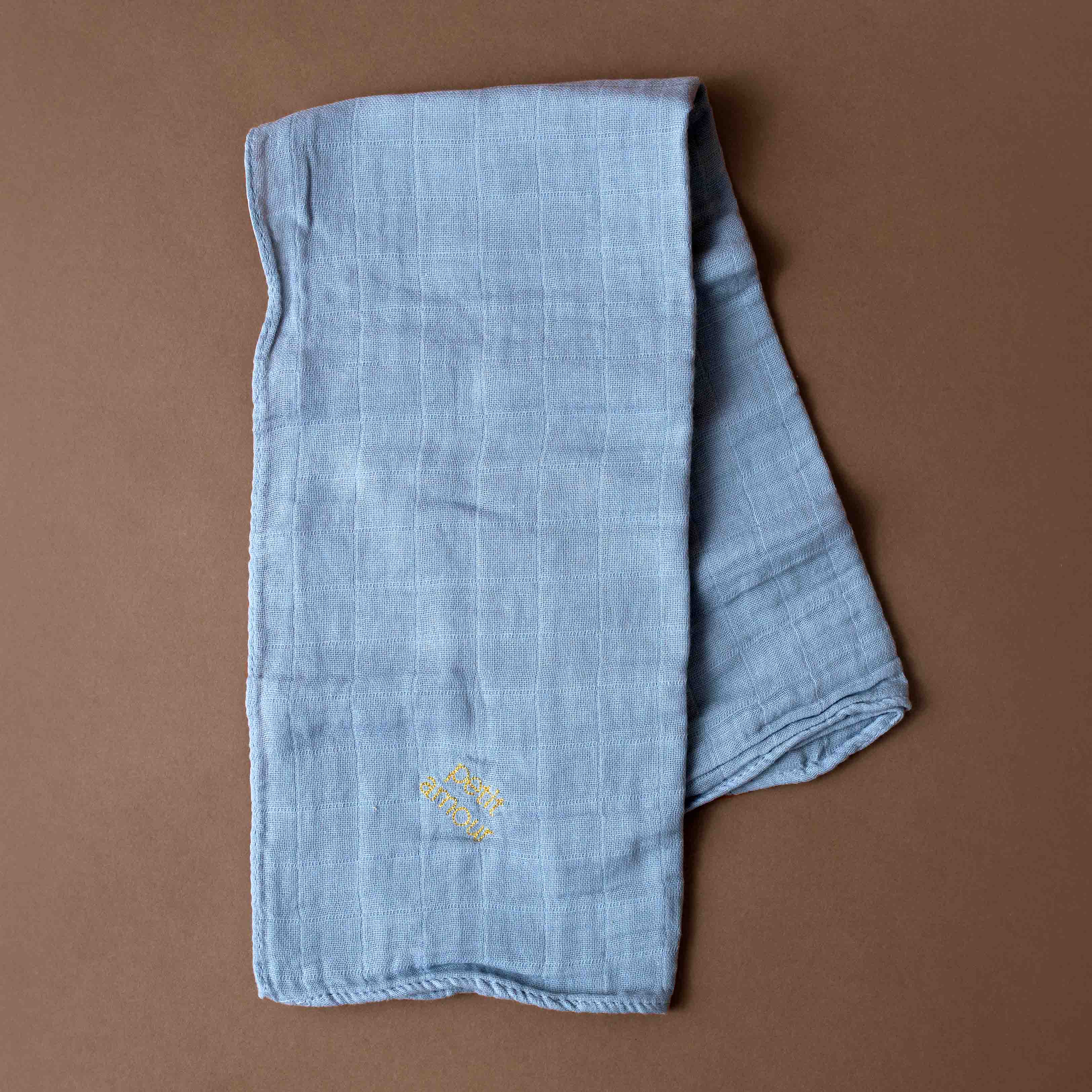 Embroidered Cotton Muslin Square | Caillou - Baby (Lovies/Swaddles) - pucciManuli