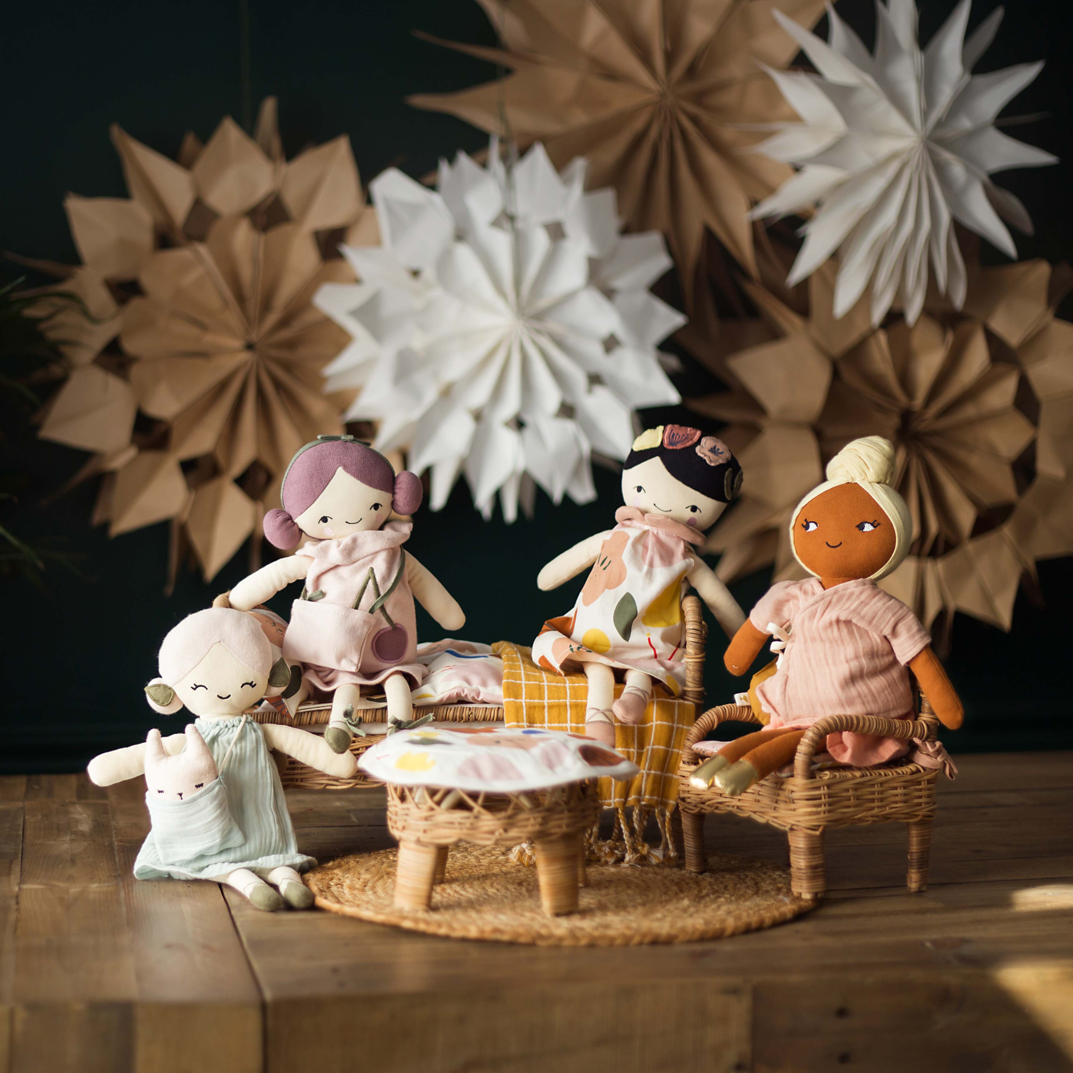 Rattan Doll Lounge Set - Dolls & Doll Accessories - pucciManuli