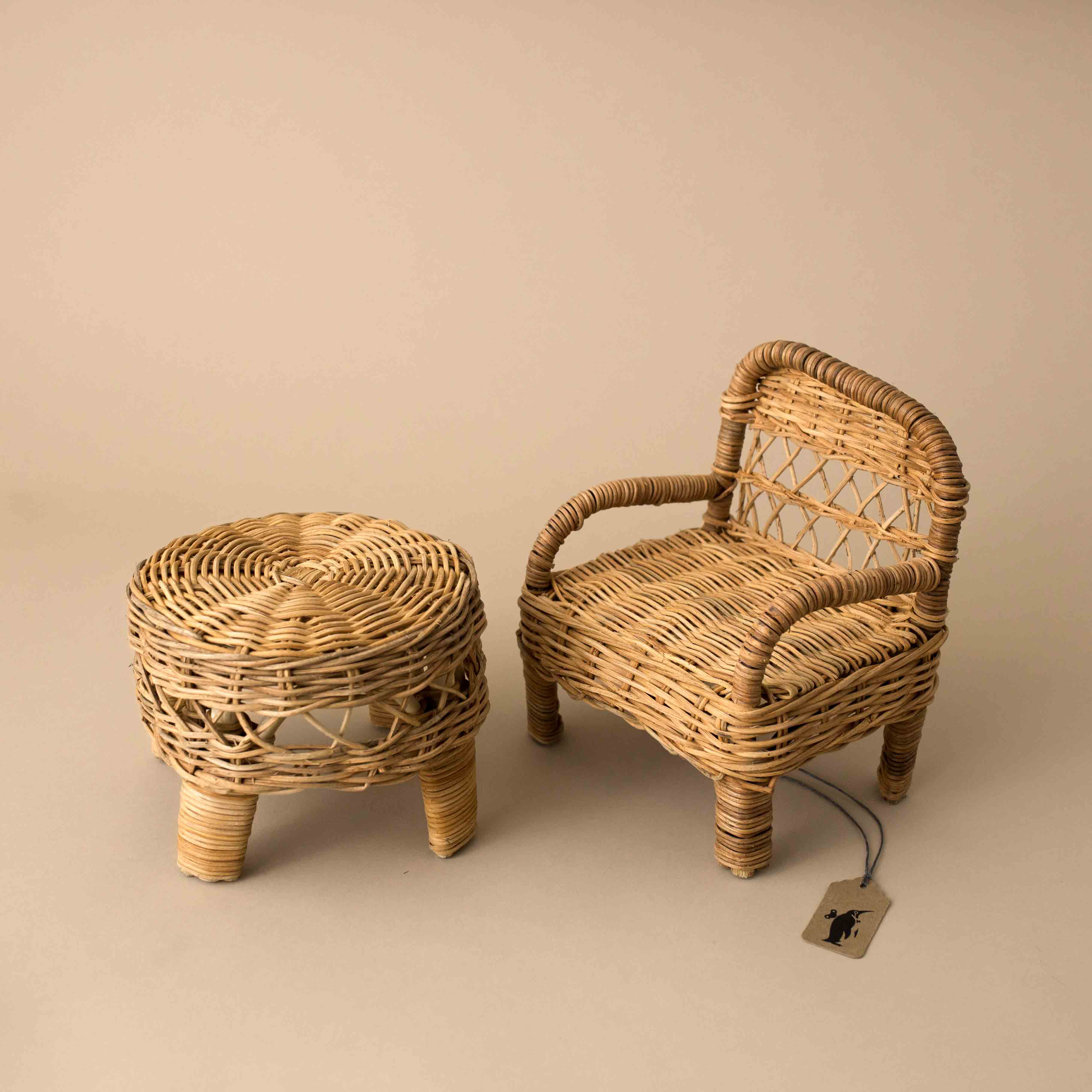 Rattan Doll Lounge Set - Dolls & Doll Accessories - pucciManuli