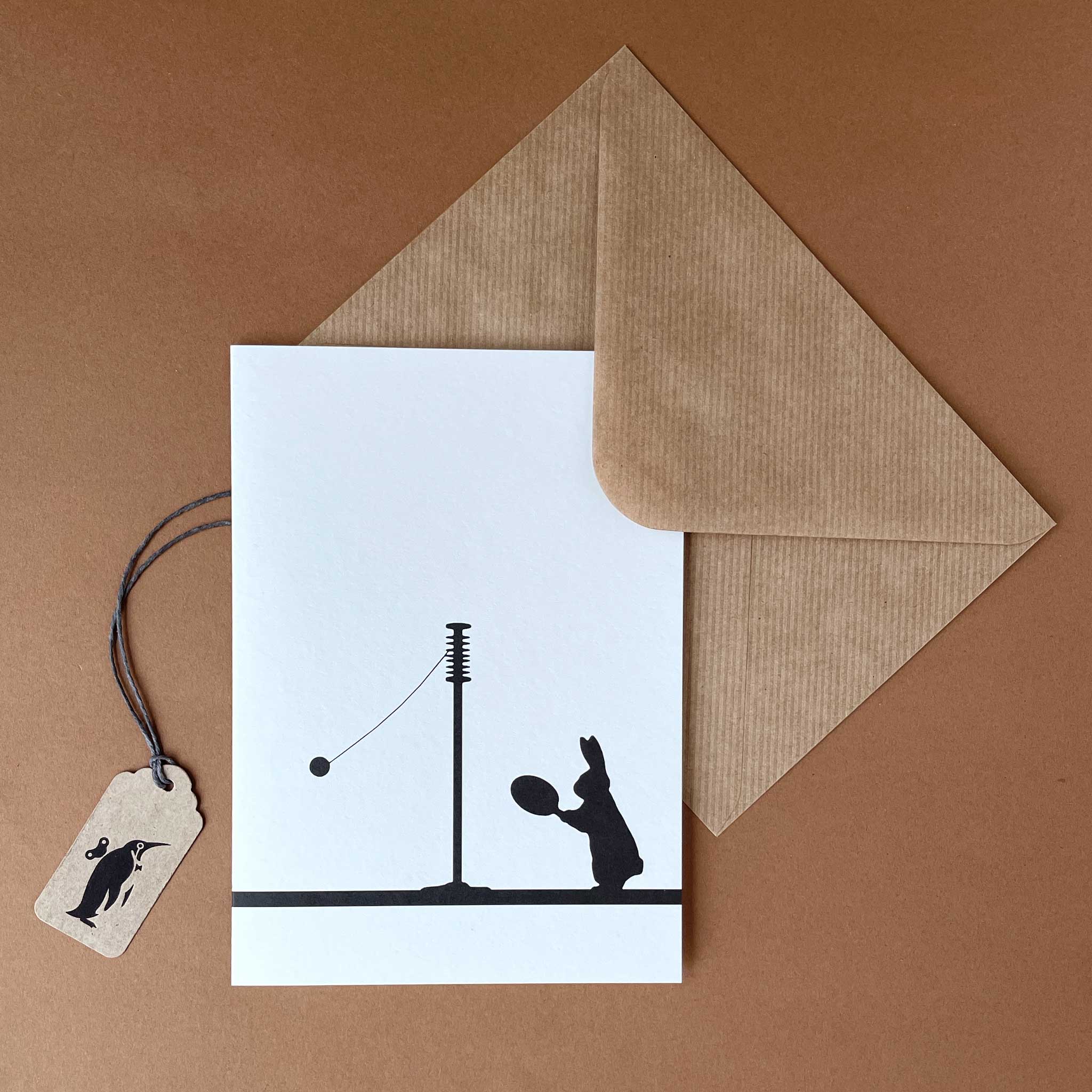 Tether Ball Rabbit Greeting Card - General - pucciManuli